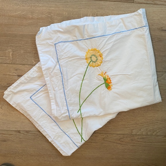 Crate & Barrel Embroidered Pillow Shams (set of 2) - Picture 3 of 9